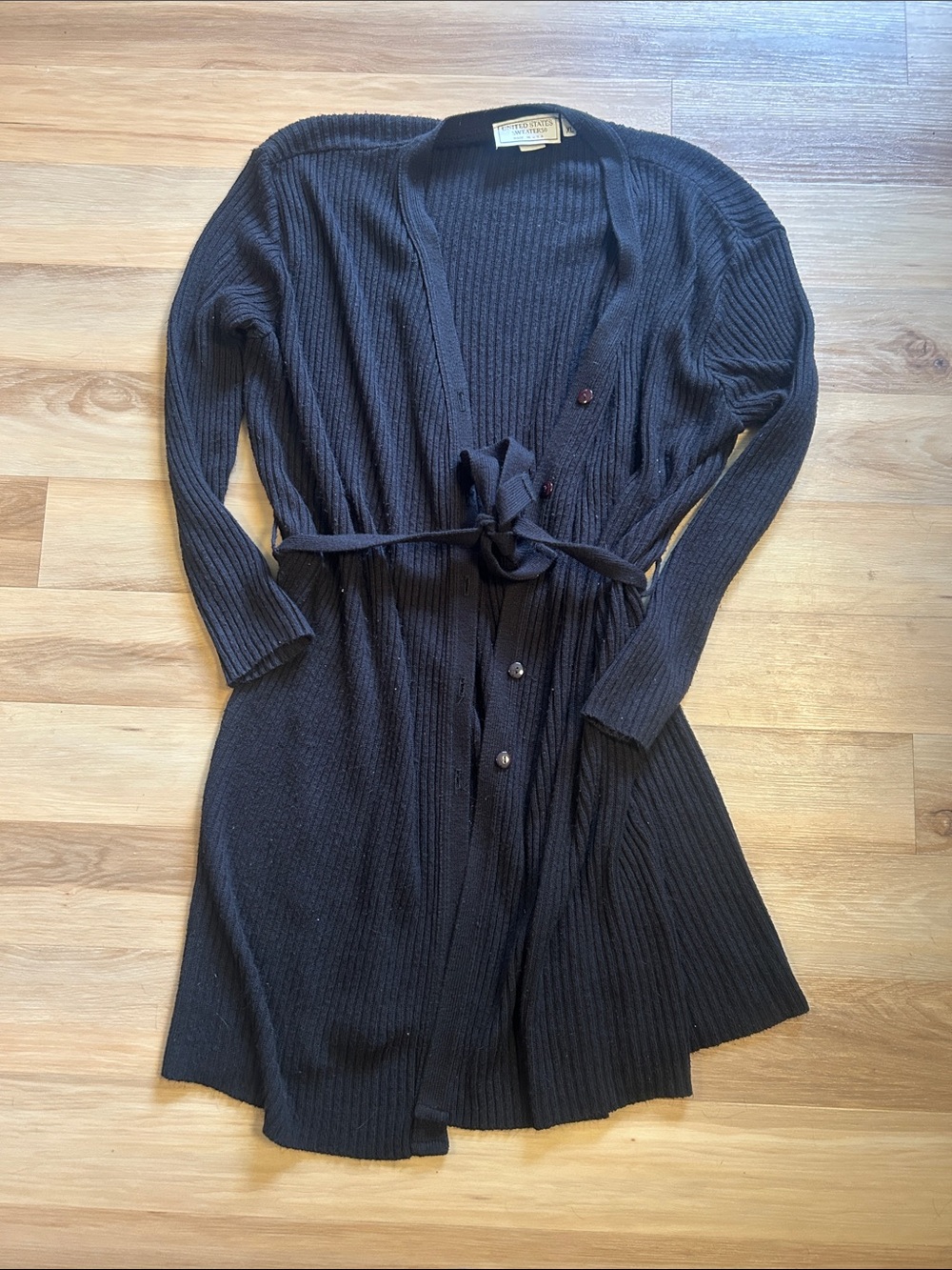 United States Sweaters Black Ribbed Pullover Sweater